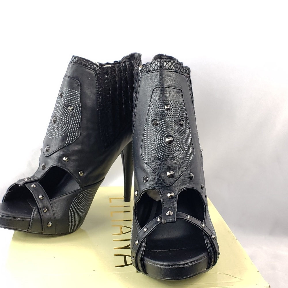 Lanvin By Liliana Black Studded Heels